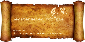 Gerstenmeier Mária névjegykártya